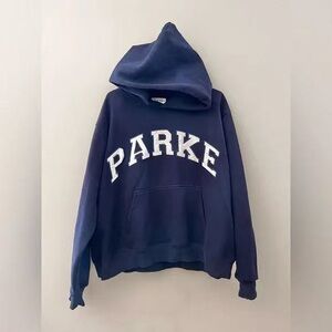 Parke Navy Hoodie with White Accents